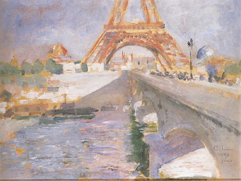 Carl Larsson The Eiffel Tower Under Construction France oil painting art